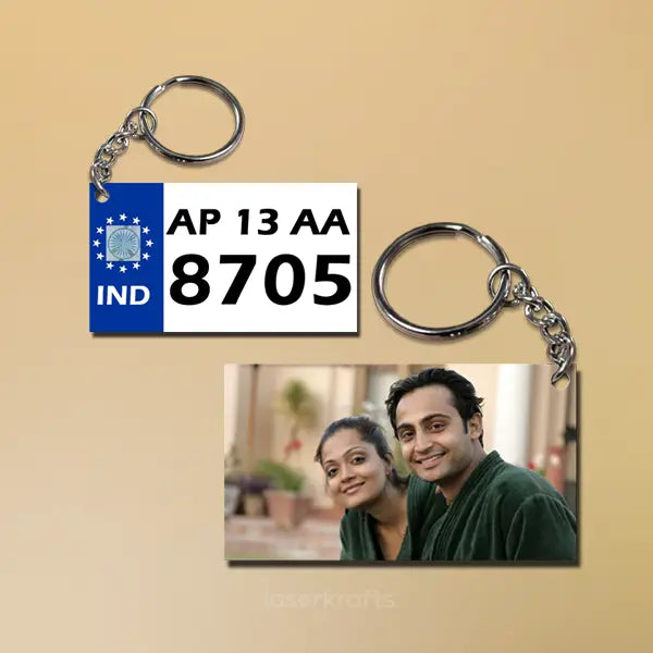 Personalised Vehicle Number Plate Keychain