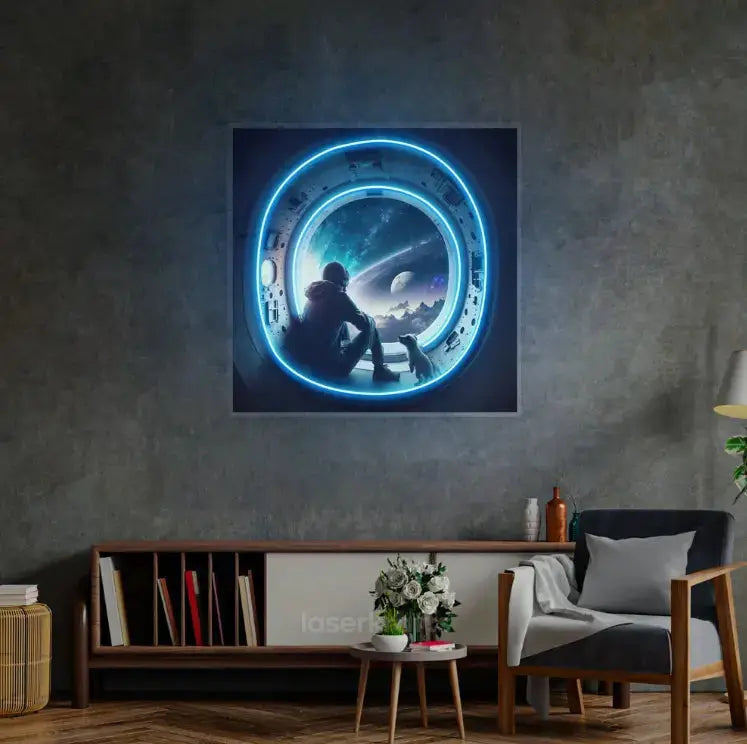 Astronaut in the Spacecraft LED Neon Sign Light – Bold Pop Art Wall Decor