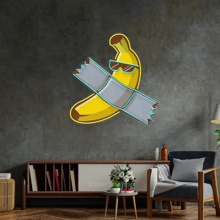 Banana Chilling LED Neon Acrylic Artwork – Fun and Modern Wall Decor