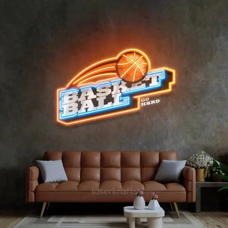 Basketball Go Hard LED Neon Sign Light – Dynamic Pop Art Wall Decor