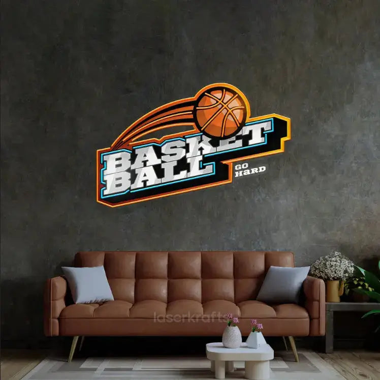 Basketball Go Hard LED Neon Sign Light – Dynamic Pop Art Wall Decor