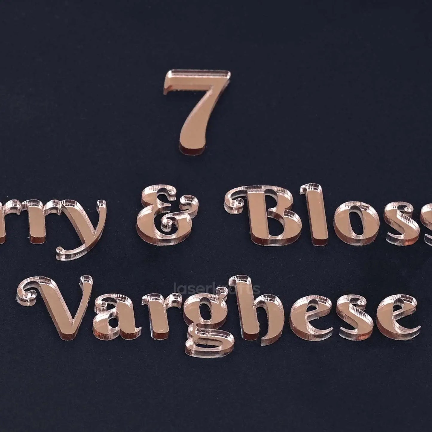 Cherry Blossom - Acrylic Name Plate with Raised Lettering