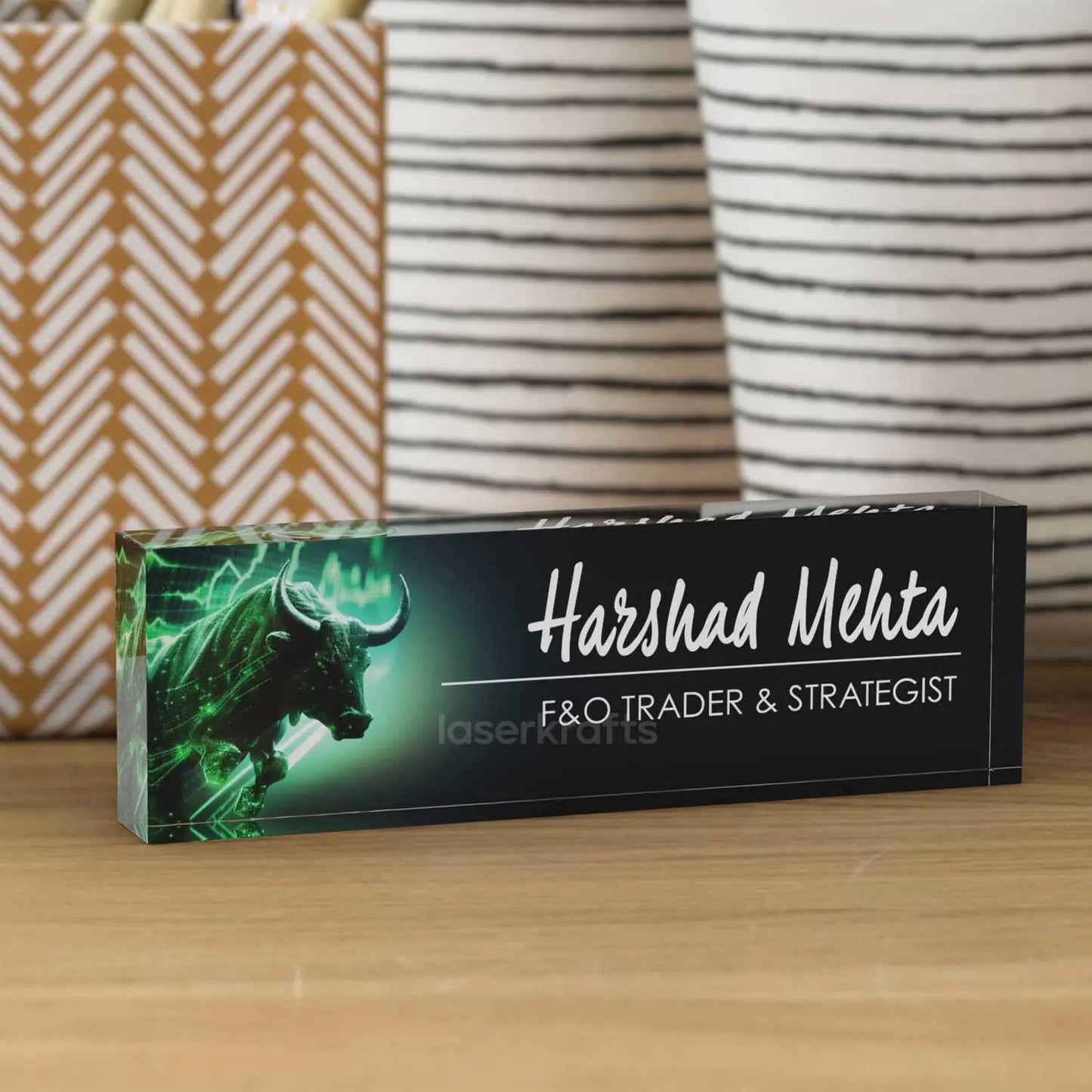 Executive Desk Name Plate for Stock Market Traders