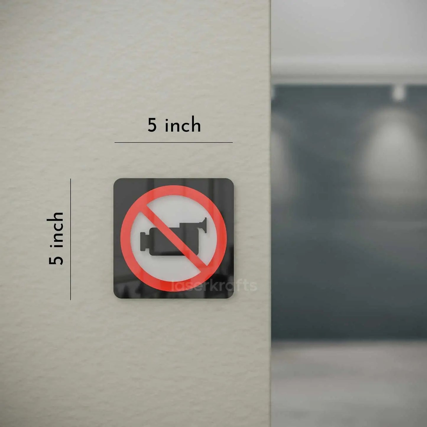 No Video Recording - Layered 3D Prohibition Sign