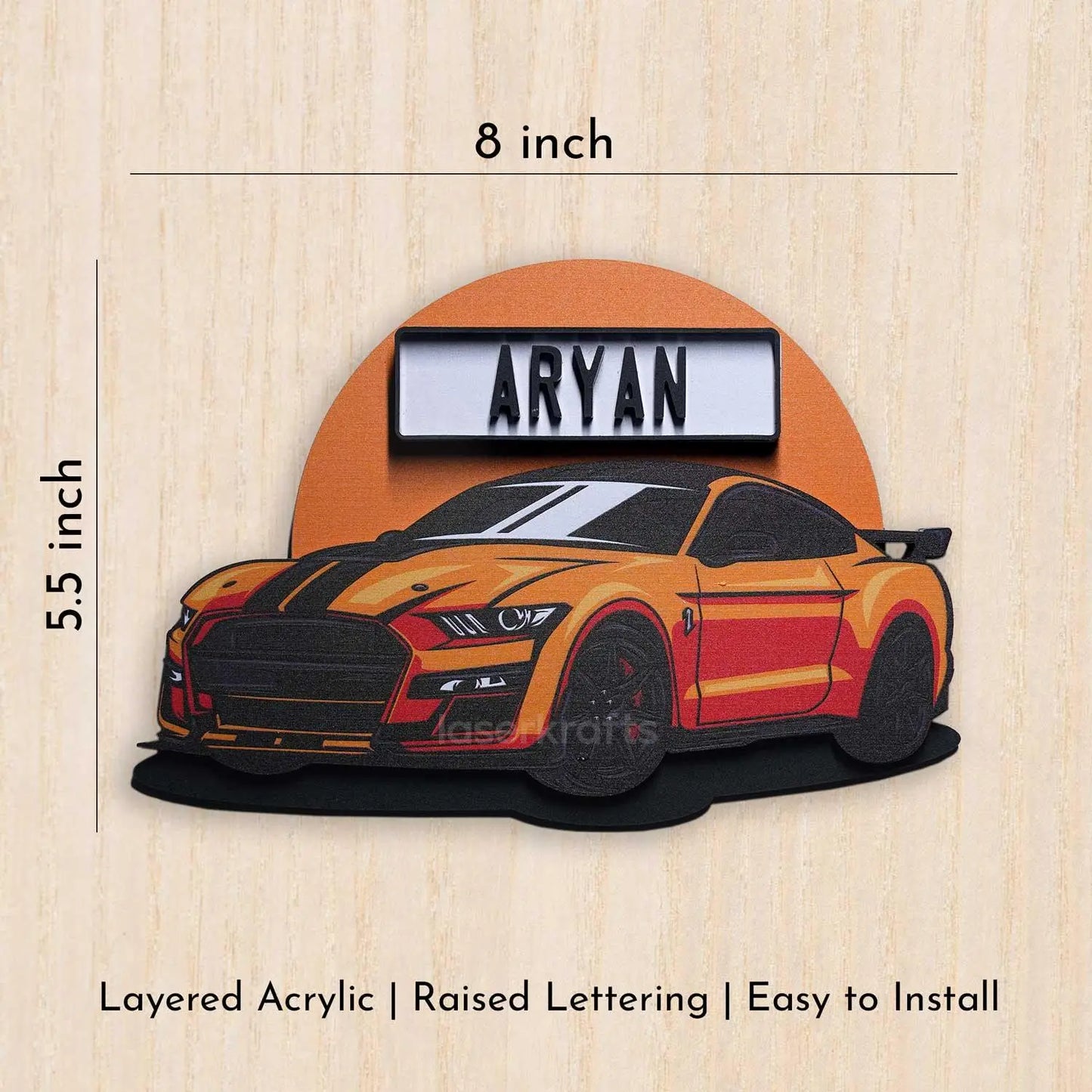 Orange Racer - Kids' Room Door Sign