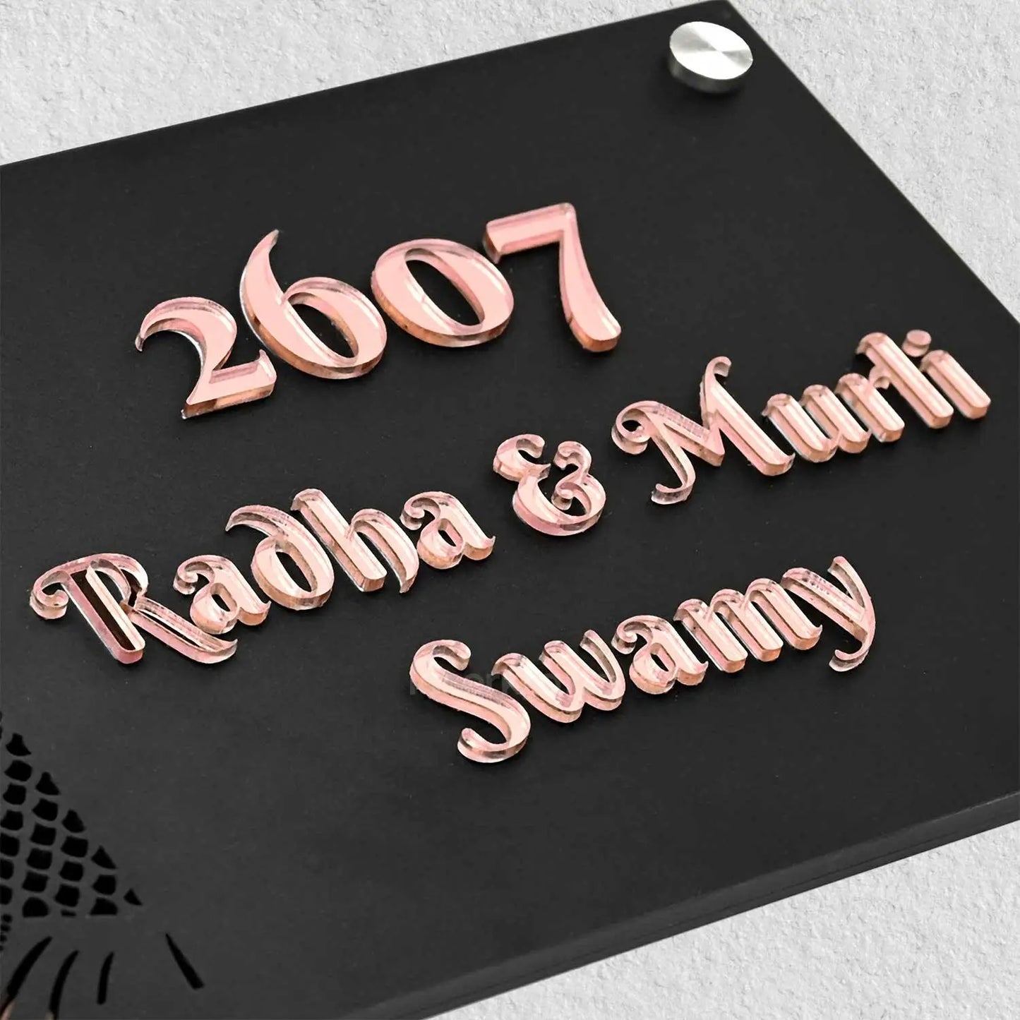 Radha Murli - Acrylic Name Plate with Raised Lettering