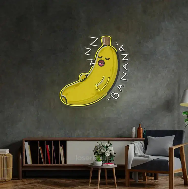 Banana Sleep LED Neon Sign Light – Playful Pop Art Wall Decor