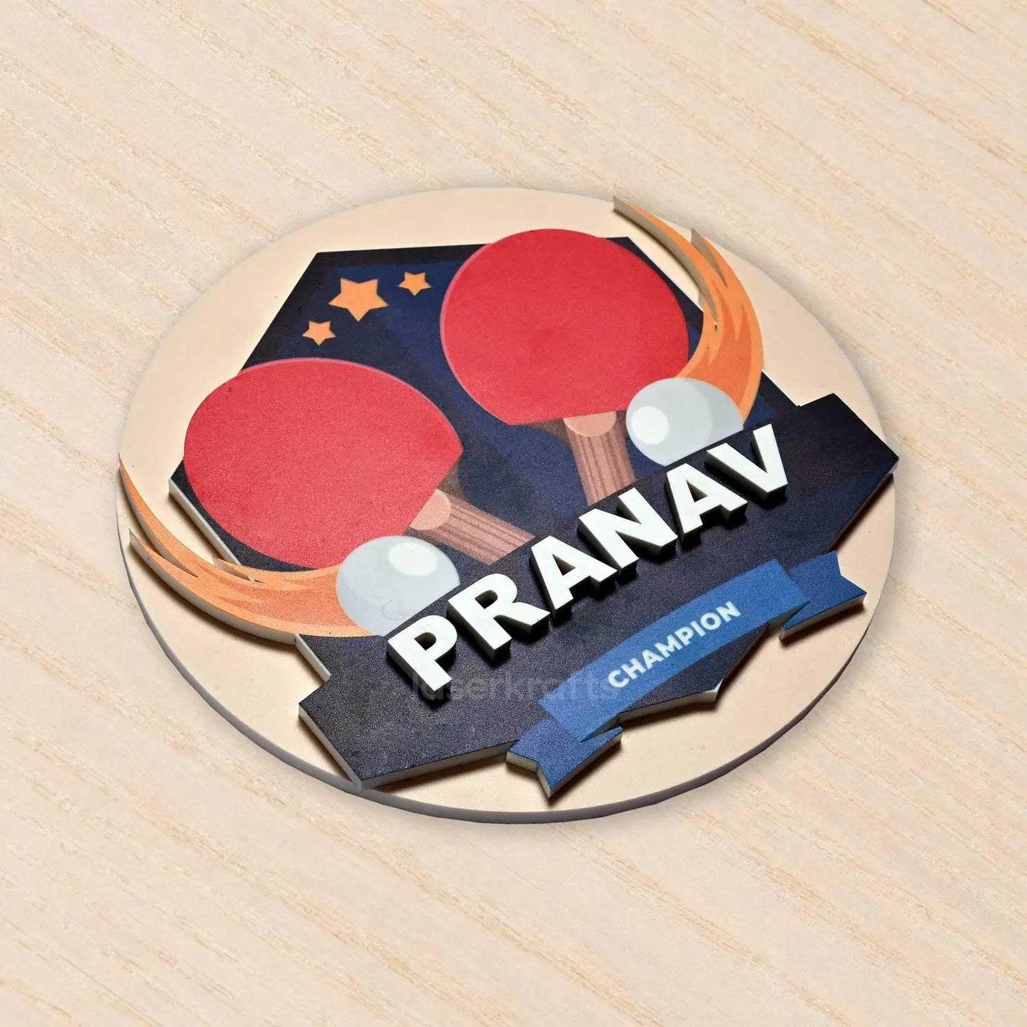 Table Tennis Champ - Kids' Room Door Sign
