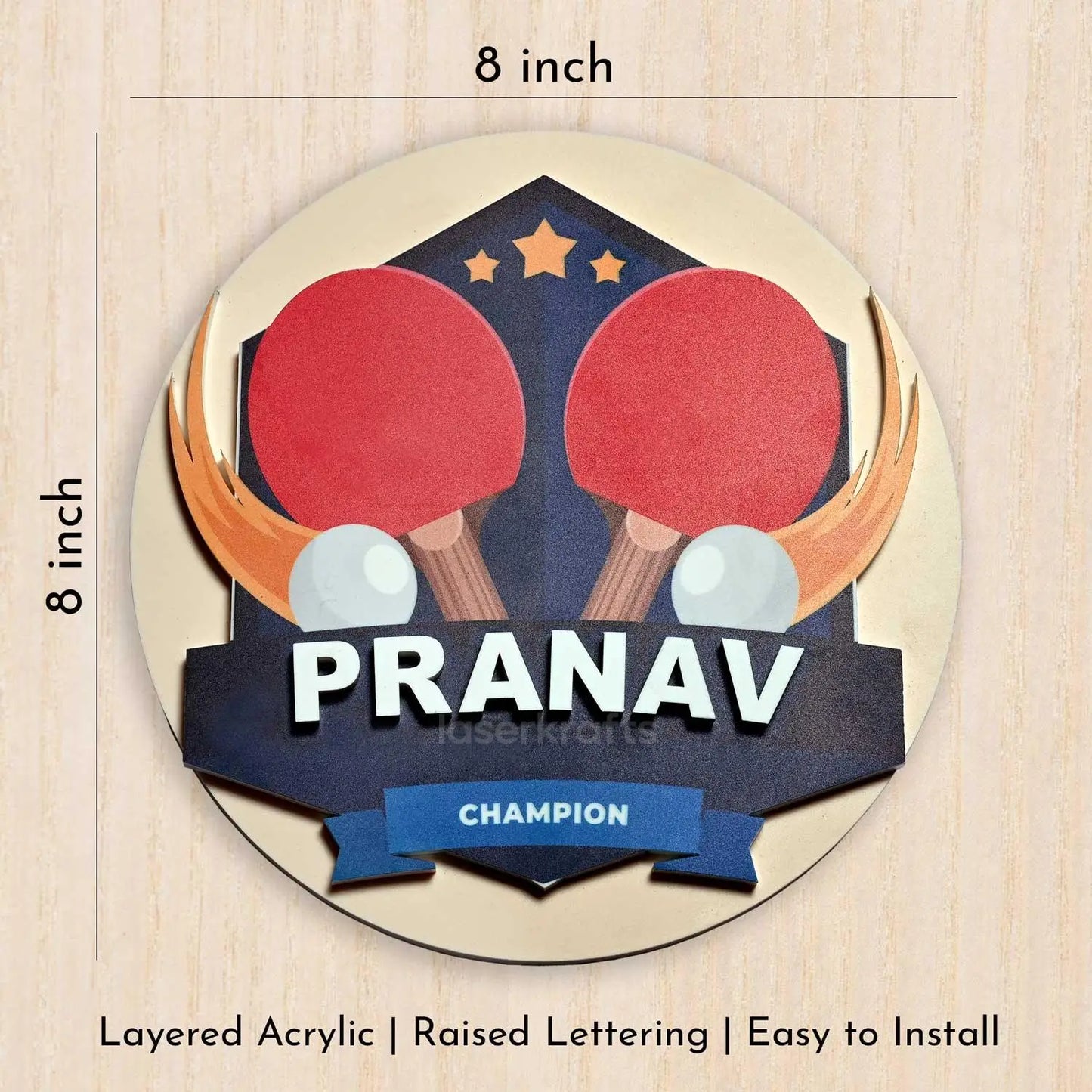 Table Tennis Champ - Kids' Room Door Sign