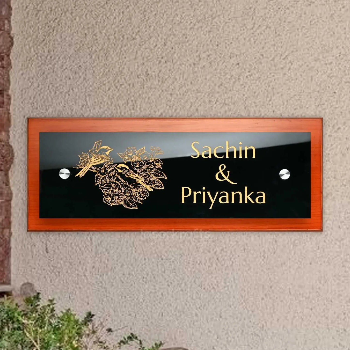 Teak Float Name Plate - Branch of Love