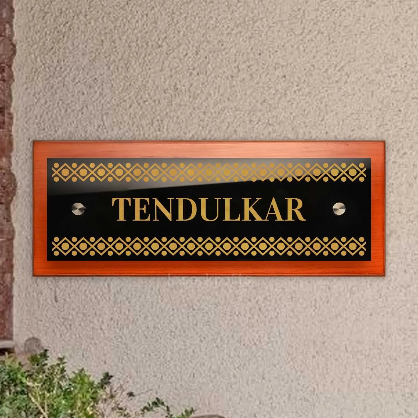 Teak Float Name Plate - Dobaraa (Lippan)