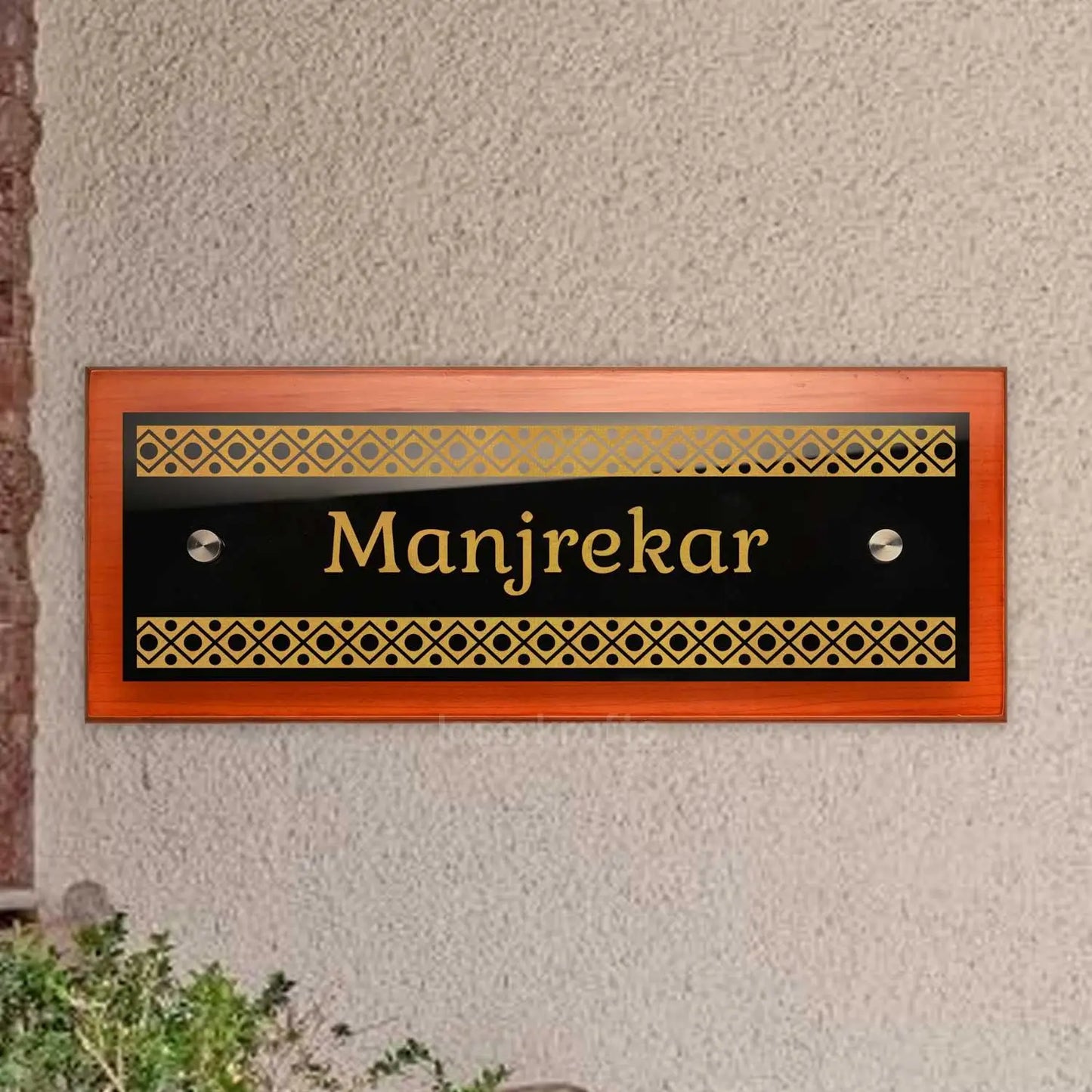 Teak Float Name Plate - Dobaraa (Lippan)