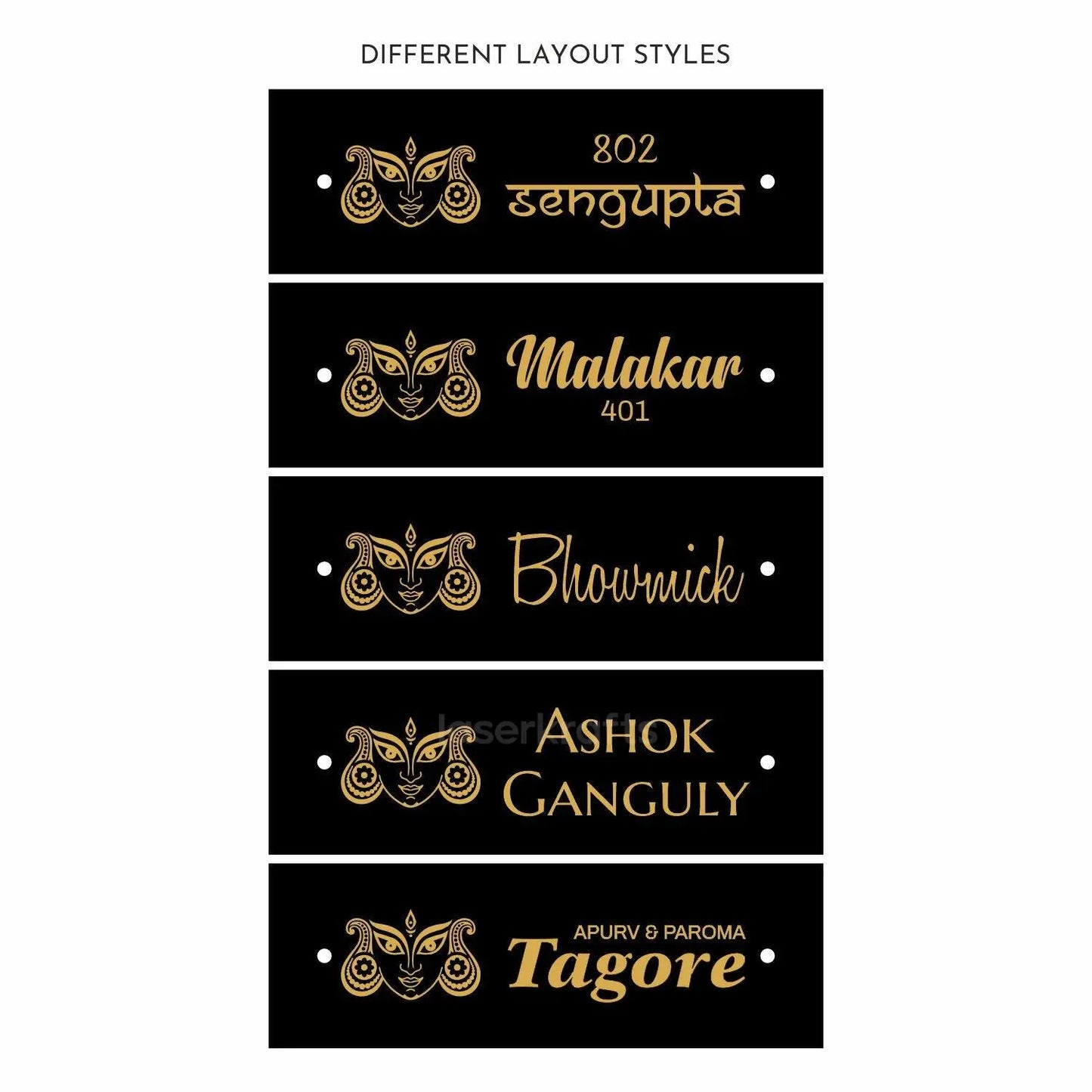 Teak Float Name Plate - Durga