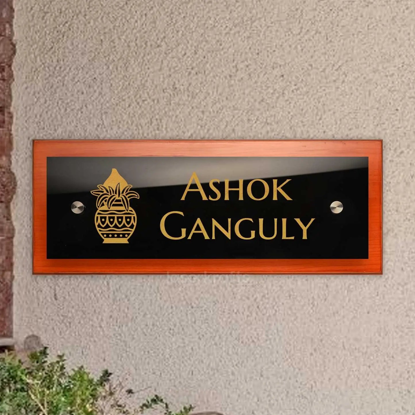 Teak Float Name Plate - Kalash
