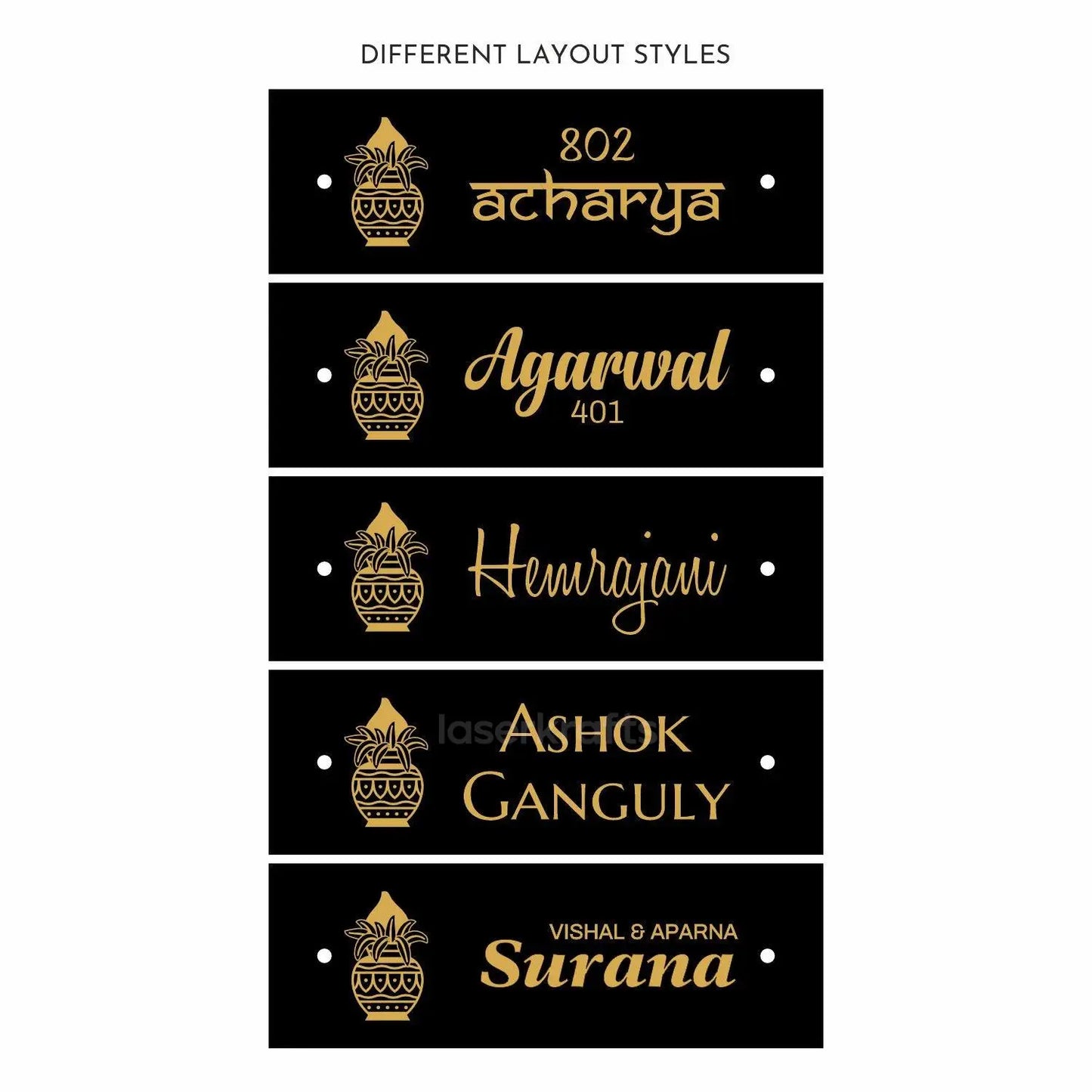 Teak Float Name Plate - Kalash