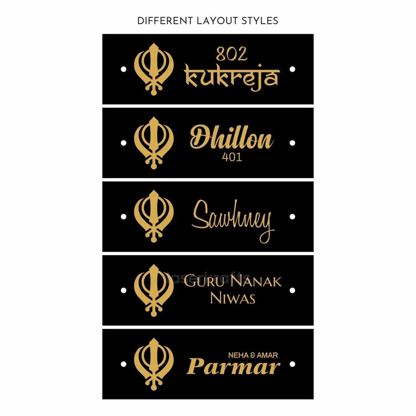 Teak Float Name Plate - Khanda