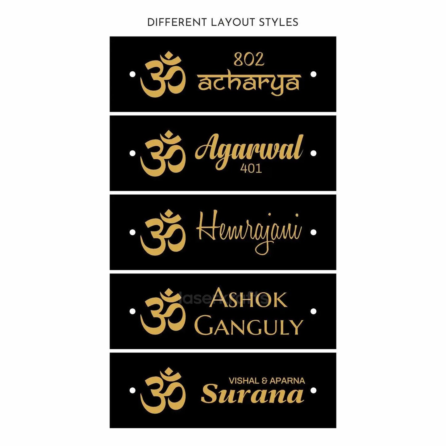 Teak Float Name Plate - Om