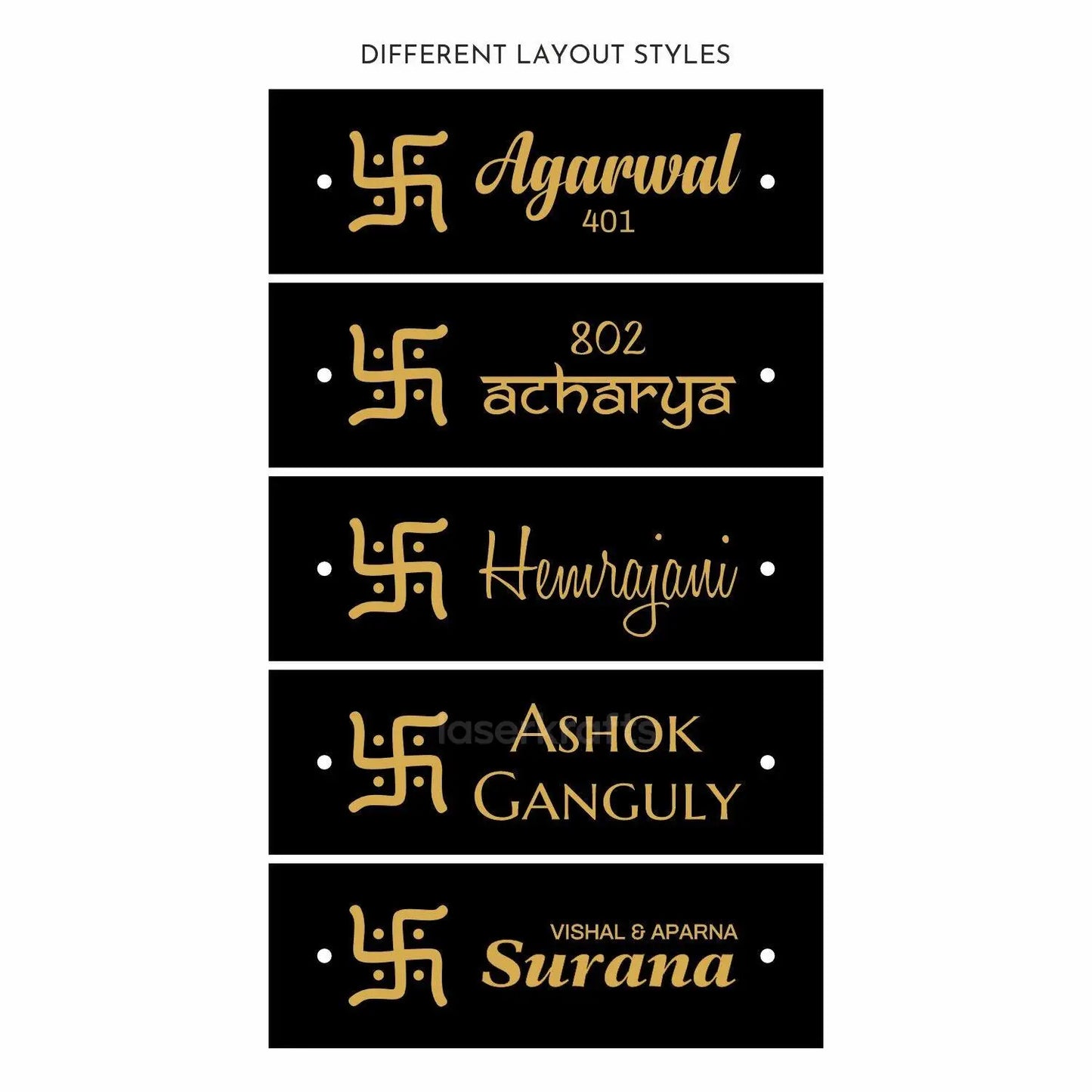 Teak Float Name Plate - Swastika