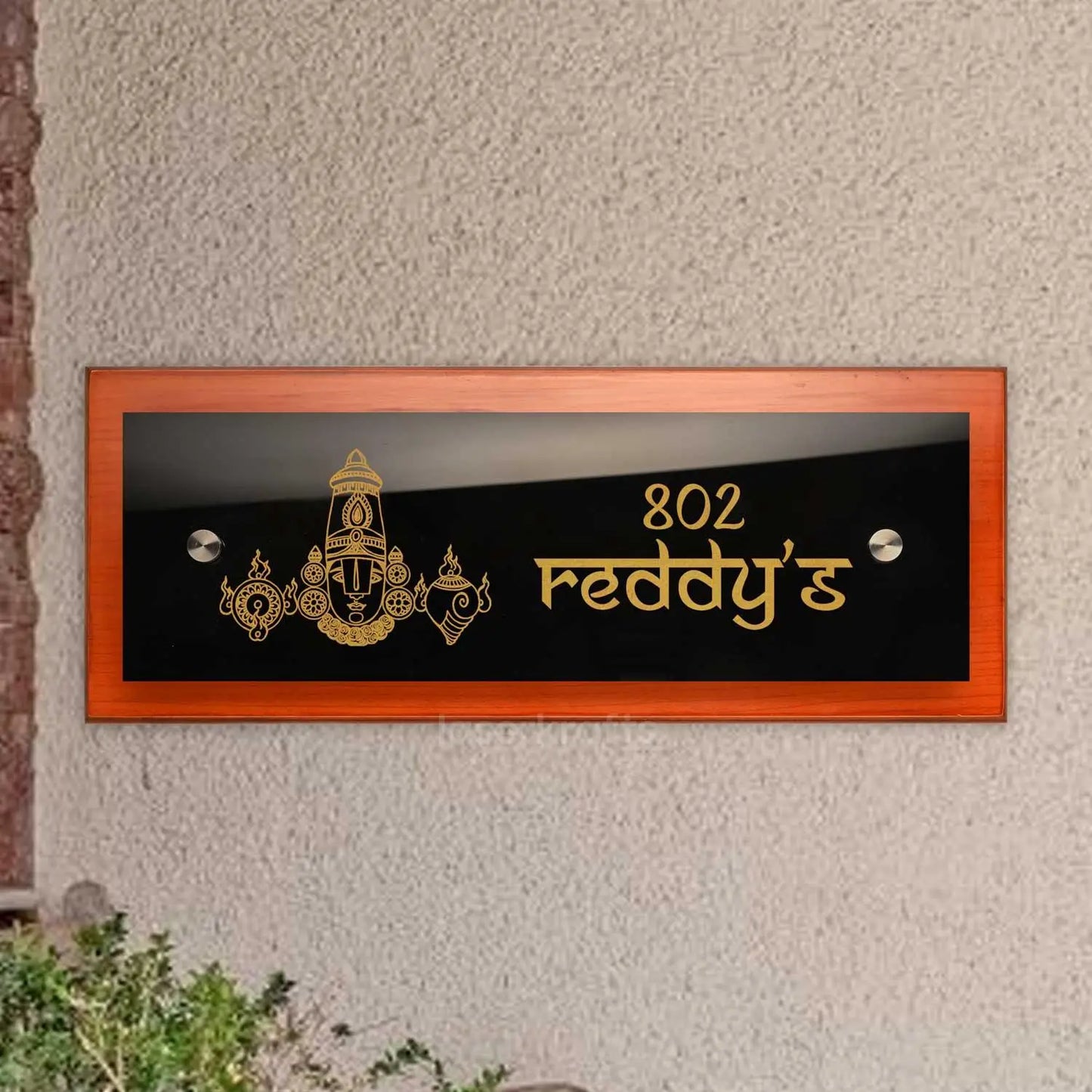 Teak Float Name Plate - Venkateswara