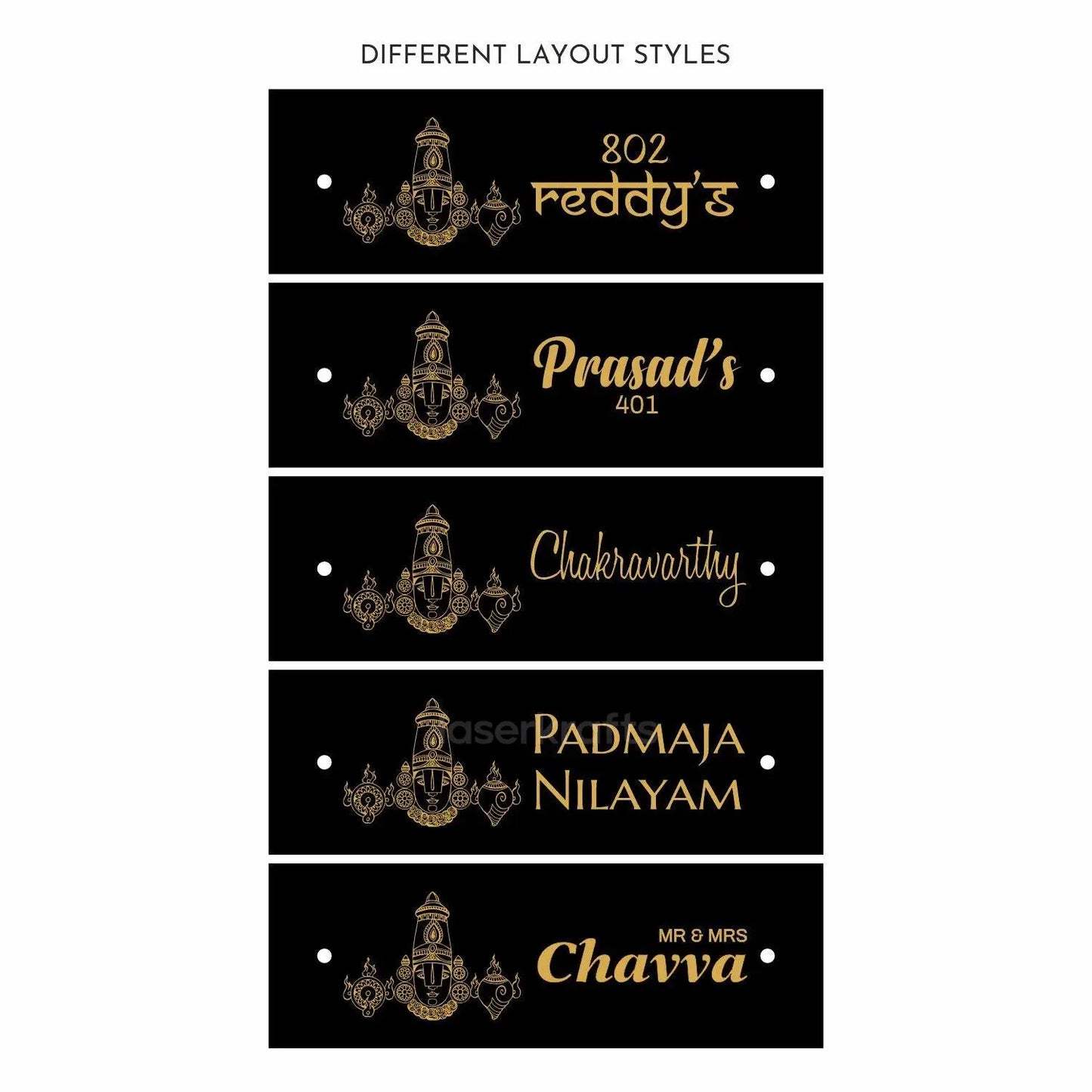 Teak Float Name Plate - Venkateswara