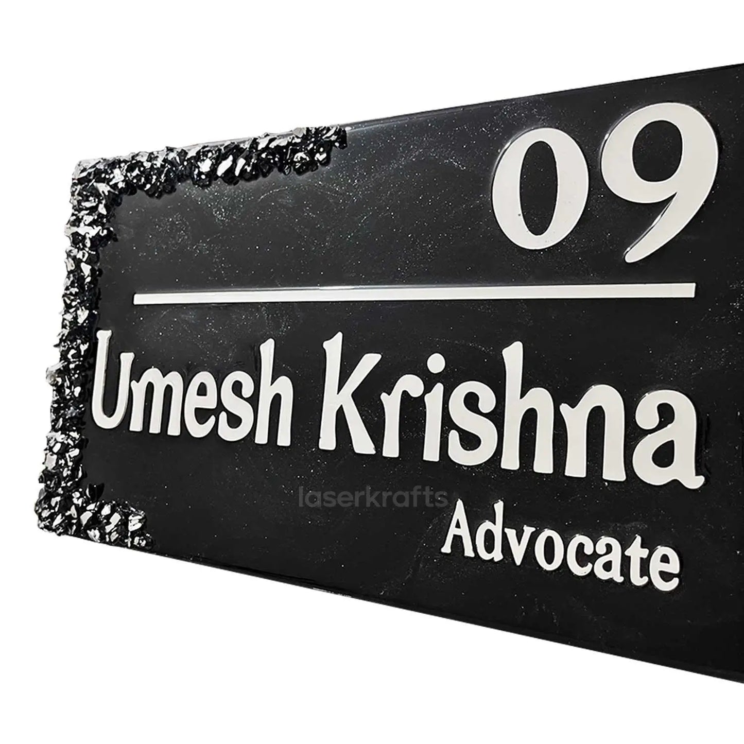 Umesh Krishna - Black Resin Nameplate