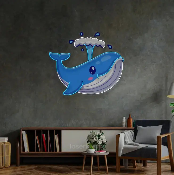 Baby Whale Spout LED Neon Sign Light – Cute Pop Art Wall Decor