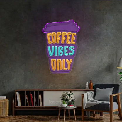 Coffee Vibes Only LED Neon Sign Light – Chic Pop Art Wall Decor