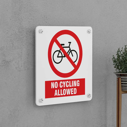 No Cycling Allowed Sign