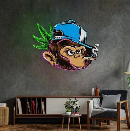 Naughty Monkey LED Neon Sign Light – Playful Pop Art Wall Decor