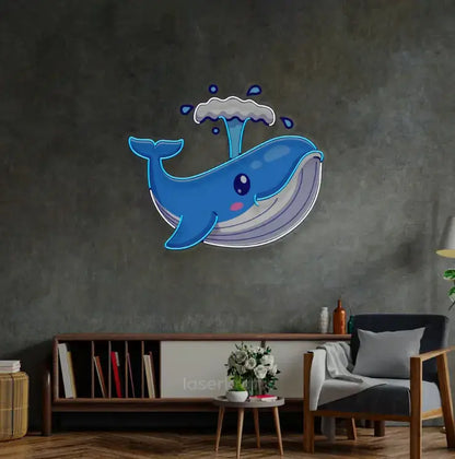 Baby Whale Spout LED Neon Sign Light – Cute Pop Art Wall Decor